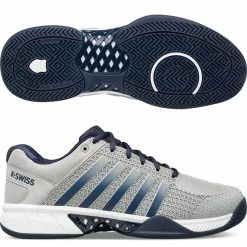 K-Swiss Express Light Pickleball, Men, Gray/Navy, WIDE WIDTH