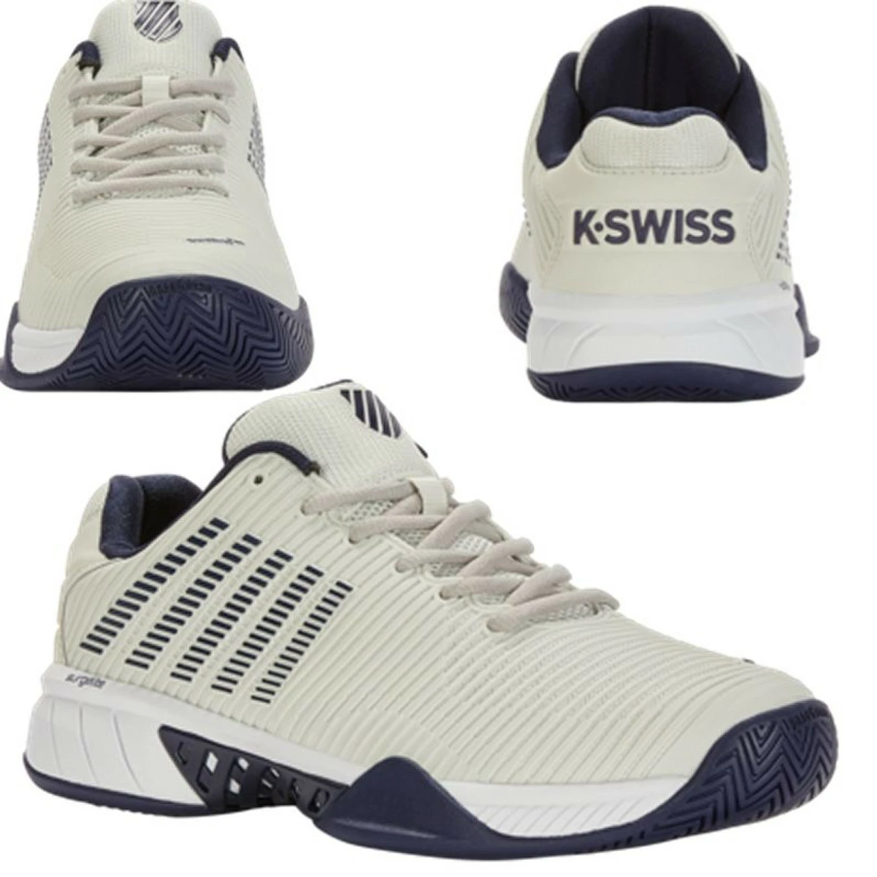 K-Swiss Hypercourt Express 2 Men, Gray/Navy 2E WIDE (Extra Width) 2 K-Swiss Hypercourt Express 2 Men, Gray/Navy 2E WIDE (Extra Width) - Image 2