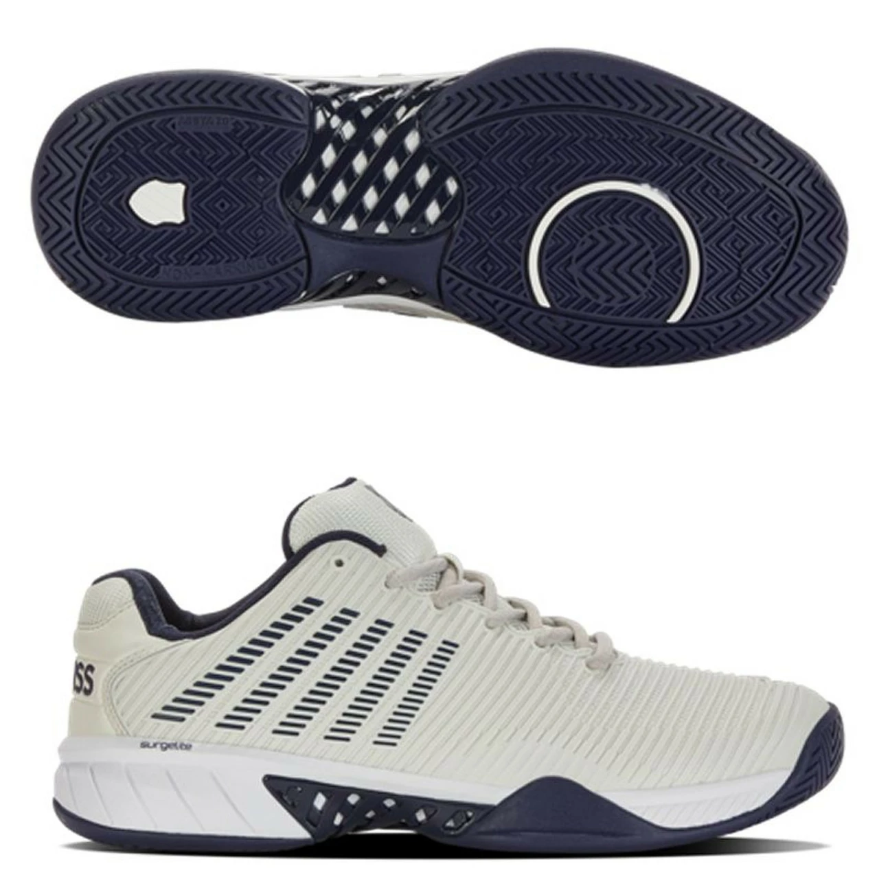 K-Swiss Hypercourt Express 2 Men, Gray/Navy 2E WIDE (Extra Width) 1 K-Swiss Hypercourt Express 2 Men, Gray/Navy 2E WIDE (Extra Width)
