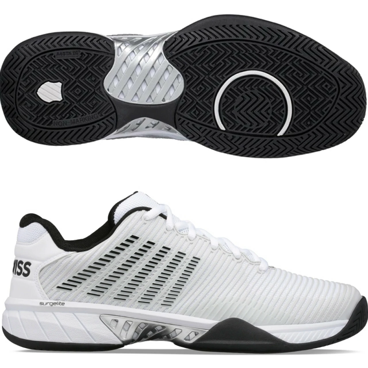 K-Swiss Hypercourt Express 2 Men, Gray/Blk/White 1 K-Swiss Hypercourt Express 2 Men, Gray/Blk/White