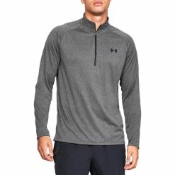 Under Armour Tech 1/2 Zip For Men, Carbon Heather -Tennis Outlet Shop 1328495 090d 07467.1650348033