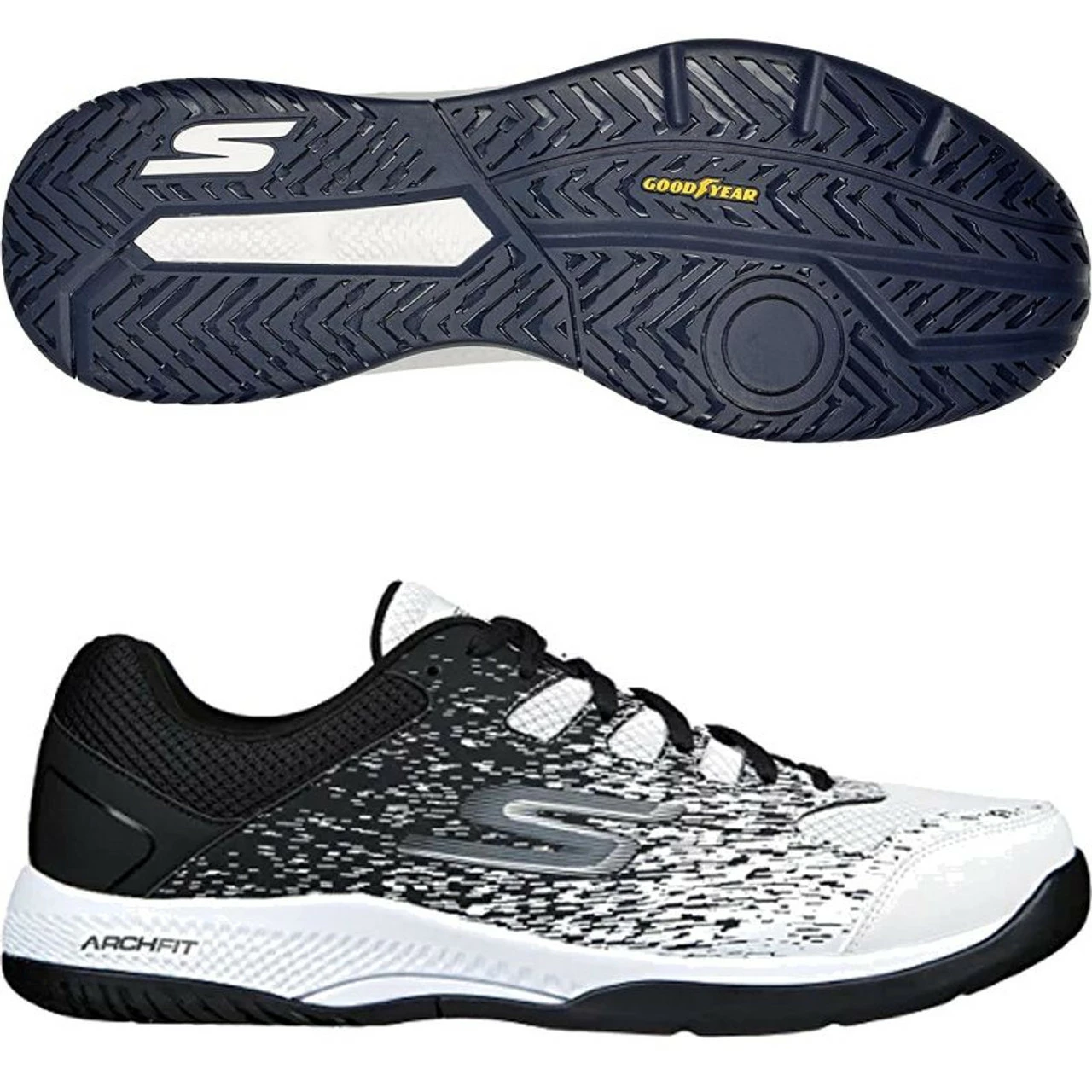 Skechers Viper Court Mens Pickleball Shoes, White/Black 1 Skechers Viper Court Mens Pickleball Shoes, White/Black