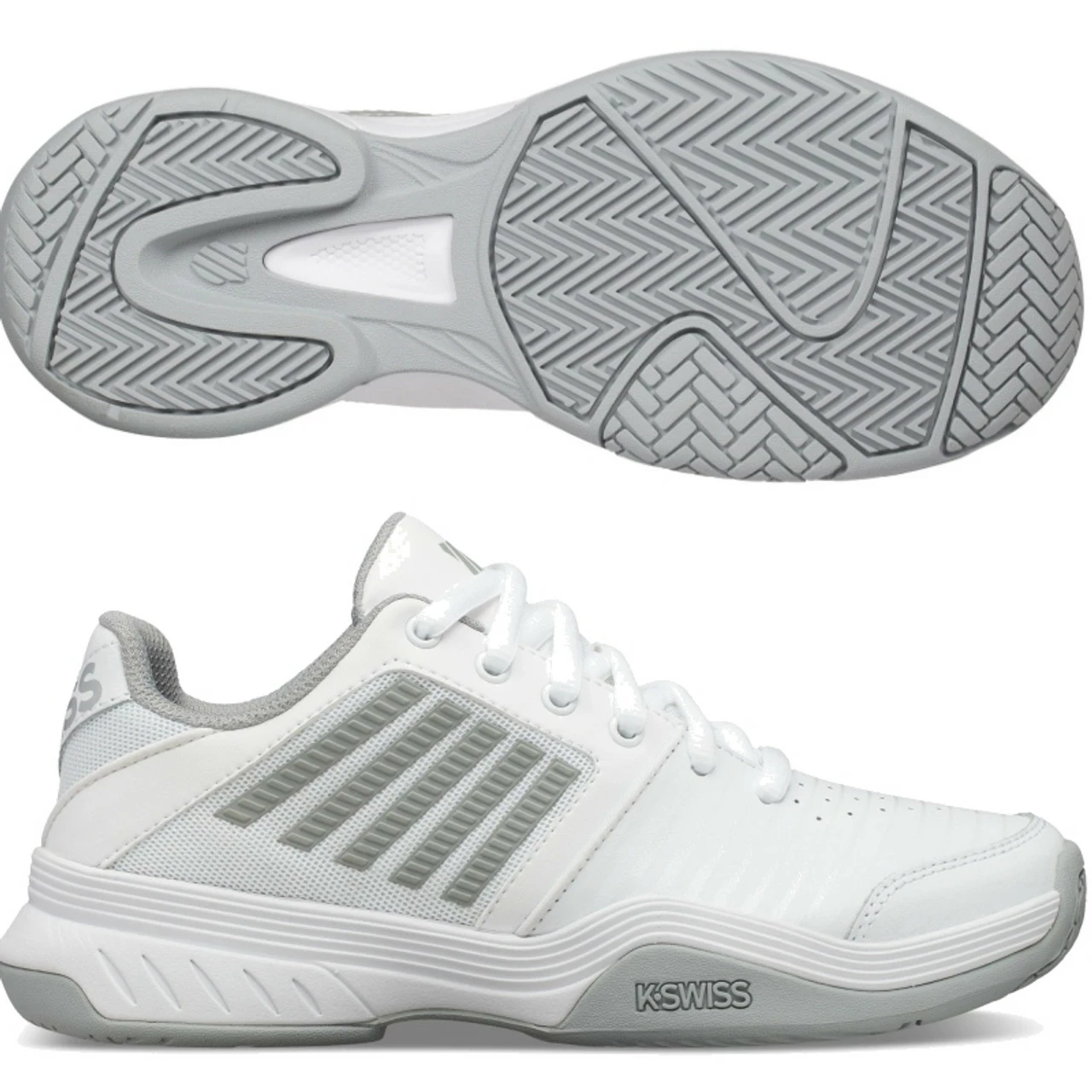K-Swiss Court Express Ladies, White/Silver 1 K-Swiss Court Express Ladies, White/Silver