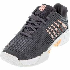 K-Swiss Hypercourt Express 2 Ladies WIDE, Ashpalt/Peach -Tennis Outlet Shop 96613009a 99240.1652202371.1280.1280 02850.1660070796