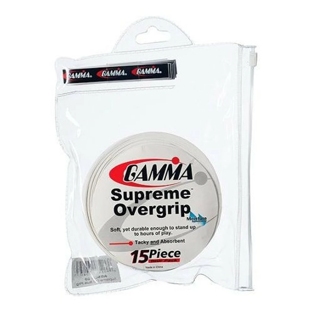 Gamma Supreme Overgrip - 15 Pack, White 1 Gamma Supreme Overgrip - 15 Pack, White