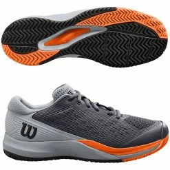 Wilson Rush Pro Ace Men 2E Wide, Gray/Orange